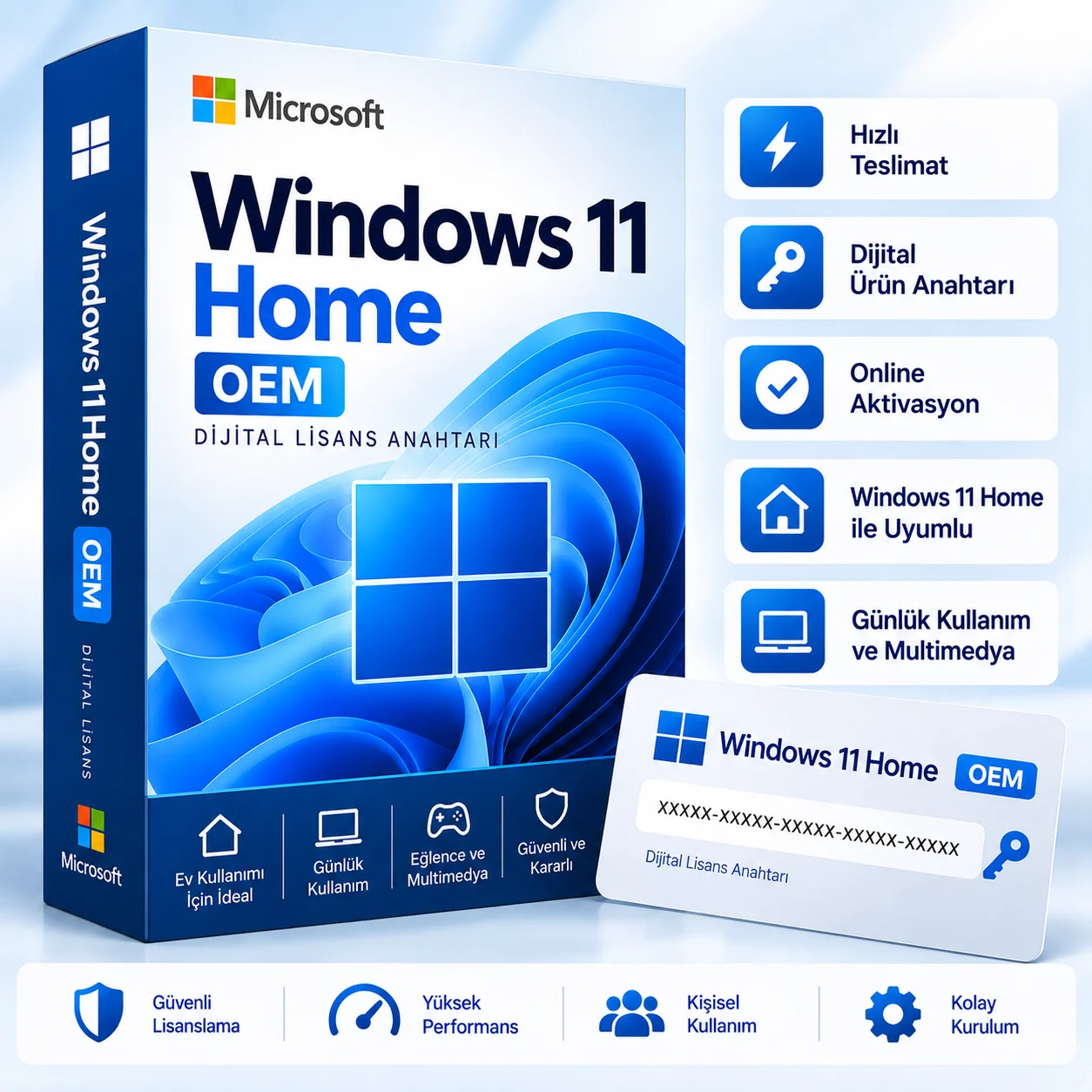 Windows 11 Home OEM Dijital Lisans Key – Ürün Anahtarı