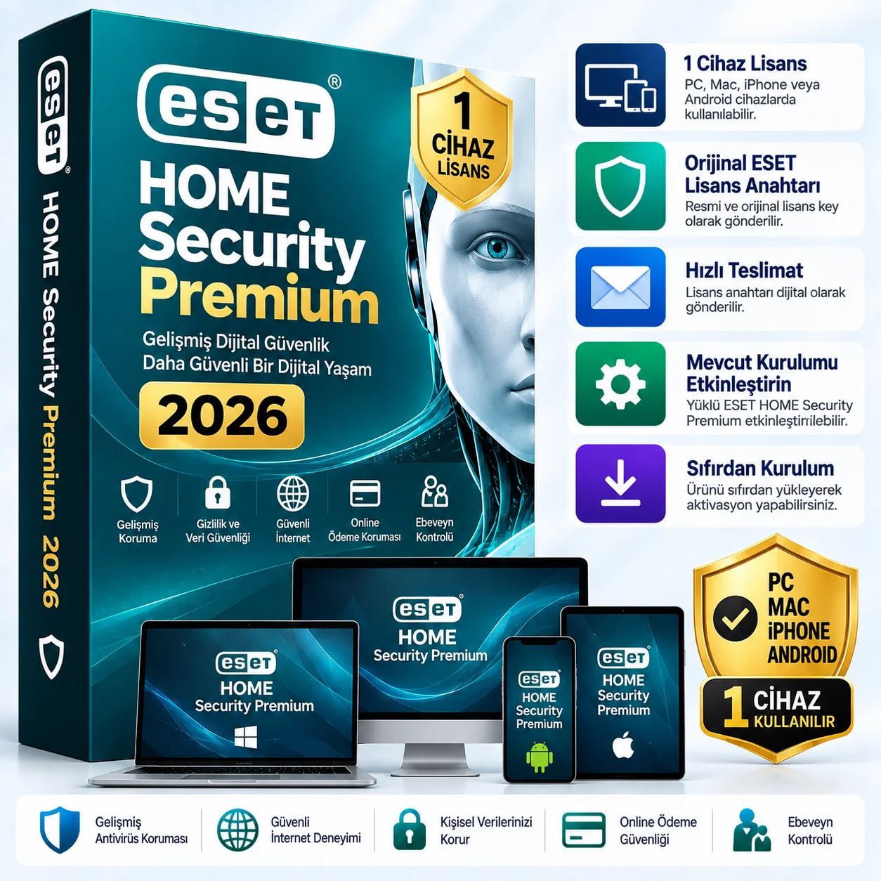 ESET HOME Security Premium 2026 – 1 Cihaz Lisans Key