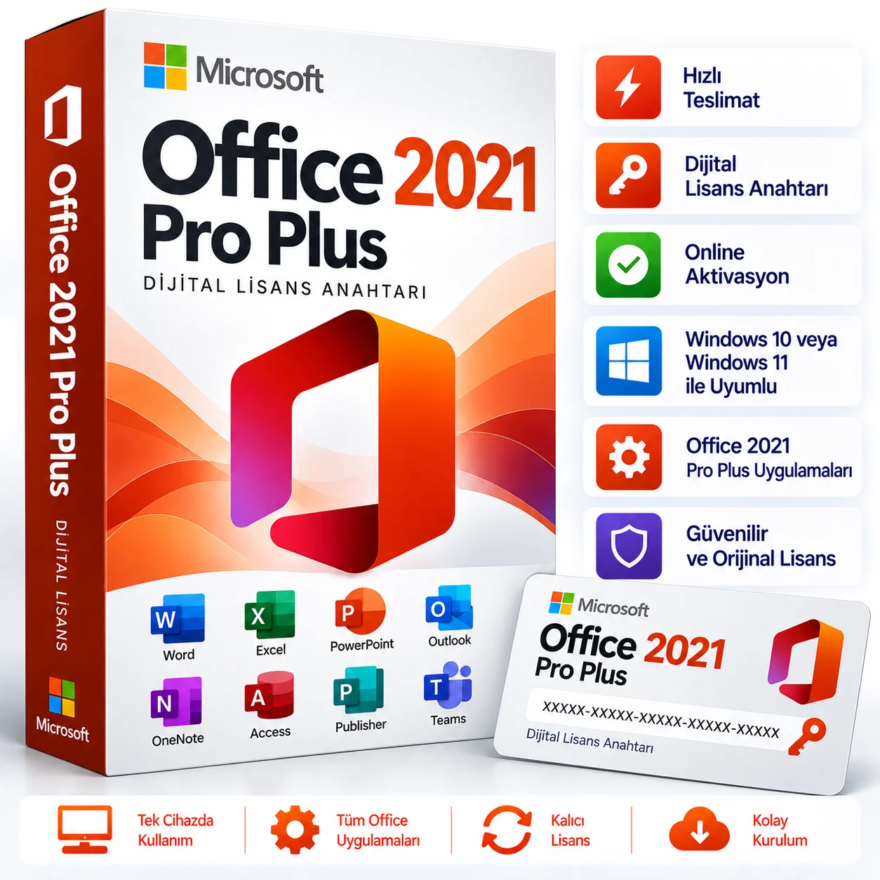 Microsoft Office 2021 Pro Plus Lisans Key – Dijital Ürün Anahtarı