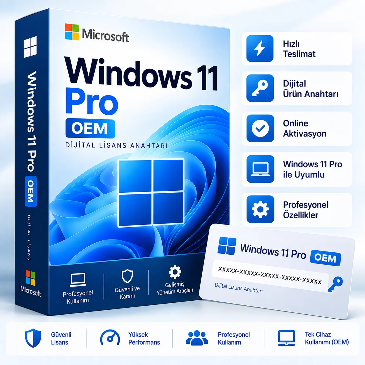Windows 11 Pro OEM Lisans Key – Dijital Ürün Anahtarı