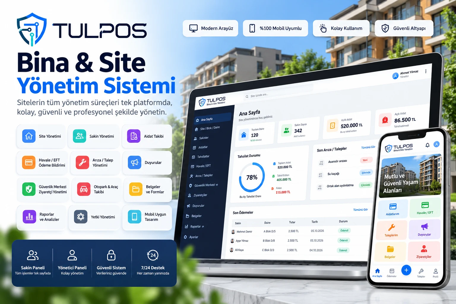 Tulpos Bina ve Site Yönetim Sistemi